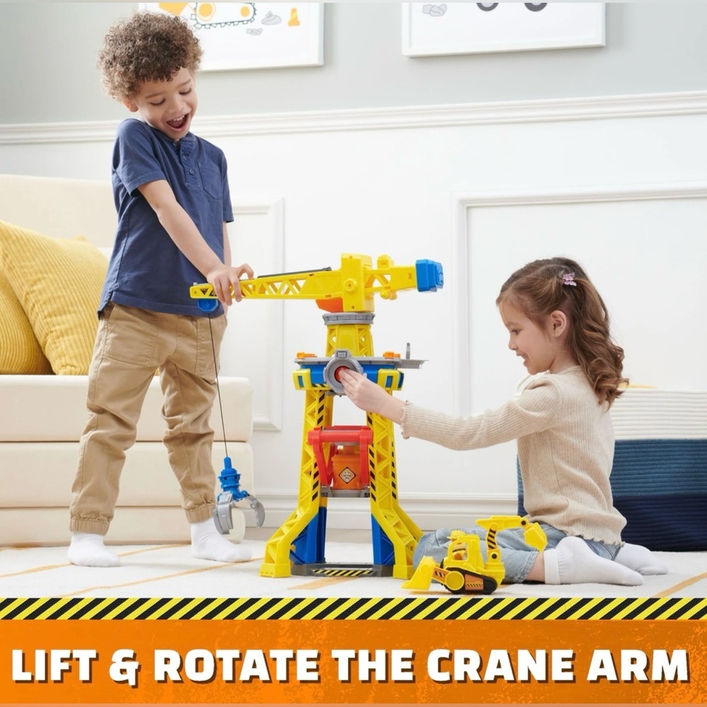 Paw Patrol Rubble & Crew Bark Yard Crane Tower Play Set Over 2 Feet Tall